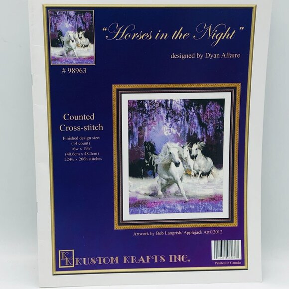 Kustom Krafts Arabian Horses In The Night Cross Stitch Chart Booklet 98963 - Picture 1 of 7
